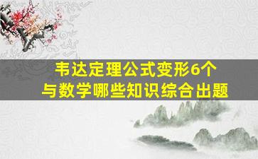 韦达定理公式变形6个 与数学哪些知识综合出题